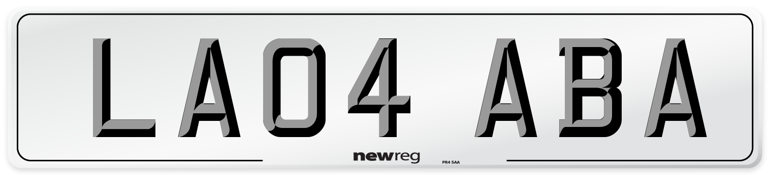 LA04 ABA Number Plate from New Reg